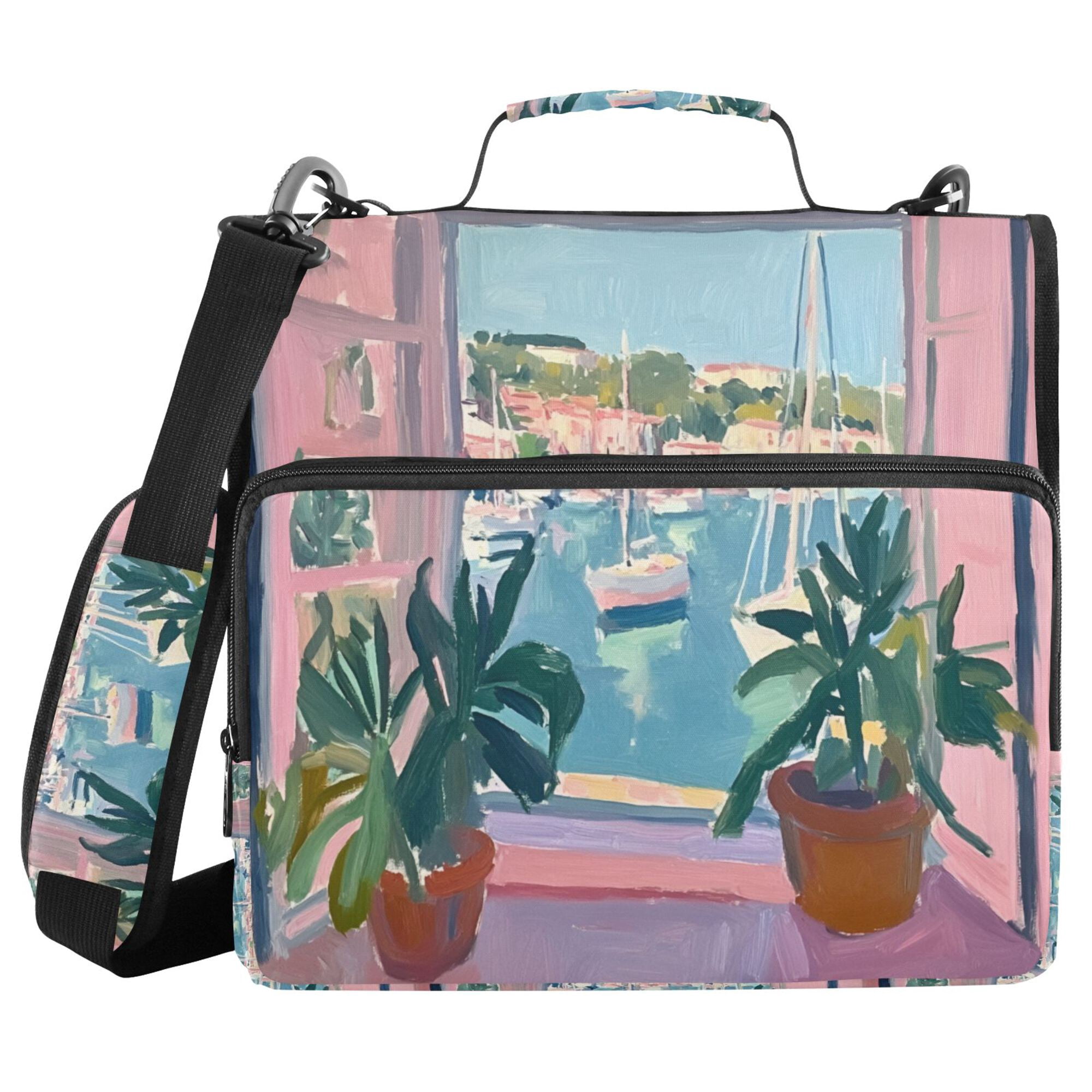 FORMRS Zipper Binder with Shoulder Strap 2-inch Ring 500 Sheet Capacity File Bag, Sea Boat