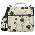 thumbnail image 1 of FORMRS Zipper Binder with Shoulder Strap 1.5-inch Ring 500 Sheet Capacity File Bag, Small Black Flowers, 1 of 5