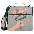 thumbnail image 1 of FORMRS Zipper Binder with Shoulder Strap 2-inch Ring 500 Sheet Capacity File Bag, Stars Flower, 1 of 5