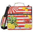 thumbnail image 1 of FORMRS Zipper Binder with Shoulder Strap 2-inch Ring 500 Sheet Capacity File Bag, Striped Lemon, 1 of 5