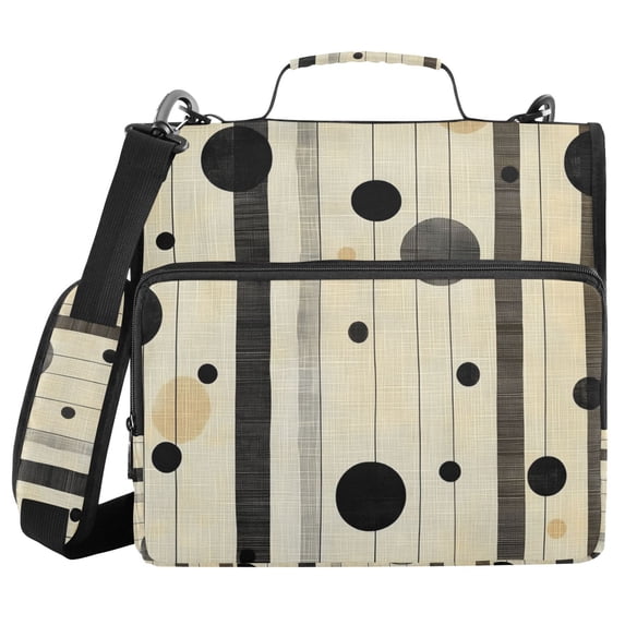 FORMRS Zipper Binder with Shoulder Strap 2-inch Ring 500 Sheet Capacity File Bag, Stripes Pattern