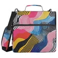 thumbnail image 1 of FORMRS Zipper Binder with Shoulder Strap 2-inch Ring 500 Sheet Capacity File Bag, Stripes Pattern, 1 of 5
