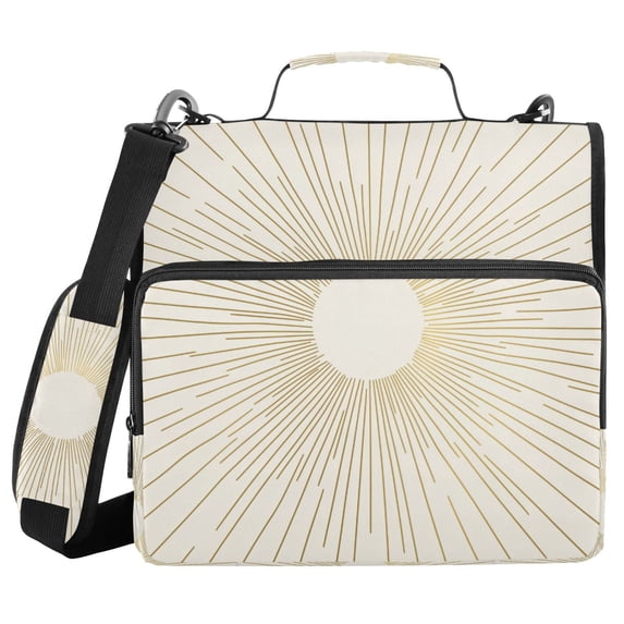 FORMRS Zipper Binder with Shoulder Strap 2-inch Ring 500 Sheet Capacity File Bag, Sunshine