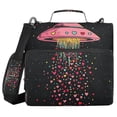 thumbnail image 1 of FORMRS Zipper Binder with Shoulder Strap 2-inch Ring 500 Sheet Capacity File Bag, UFO with Hearts Pattern, 1 of 5