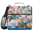 thumbnail image 1 of FORMRS Zipper Binder with Shoulder Strap 2-inch Ring 500 Sheet Capacity File Bag, Vibrant Flowers, 1 of 5