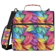 thumbnail image 1 of FORMRS Zipper Binder with Shoulder Strap 2-inch Ring 500 Sheet Capacity File Bag, Vibrant Leaves Pattern, 1 of 5