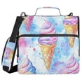 thumbnail image 1 of FORMRS Zipper Binder with Shoulder Strap 2-inch Ring 500 Sheet Capacity File Bag, Watercolor Ice Cream Pattern, 1 of 5