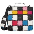 thumbnail image 1 of FORMRS Zipper Binder with Shoulder Strap 2-inch Ring 500 Sheet Capacity File Bag, White Checkered Pattern, 1 of 5