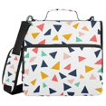 thumbnail image 1 of FORMRS Zipper Binder with Shoulder Strap 2-inch Ring 500 Sheet Capacity File Bag, White Minimalist Triangles, 1 of 5