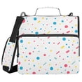 thumbnail image 1 of FORMRS Zipper Binder with Shoulder Strap 2-inch Ring 500 Sheet Capacity File Bag, White Retro Pattern, 1 of 5