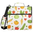 thumbnail image 1 of FORMRS Zipper Binder with Shoulder Strap 2-inch Ring 500 Sheet Capacity File Bag, White Vegetables Pattern, 1 of 5