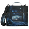 thumbnail image 1 of FORMRS Zipper Binder with Shoulder Strap 1.5-inch Ring 500 Sheet Capacity File Bag, Window Earth, 1 of 5