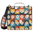 thumbnail image 1 of FORMRS Zipper Binder with Shoulder Strap 2-inch Ring 500 Sheet Capacity File Bag, Yellow Checkered Daisy, 1 of 5