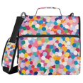 thumbnail image 1 of FORMRS Zipper Binder with Shoulder Strap 2-inch Ring 500 Sheet Capacity File Bag, Yellow Colorful Circles, 1 of 5