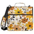 thumbnail image 1 of FORMRS Zipper Binder with Shoulder Strap 2-inch Ring 500 Sheet Capacity File Bag, Yellow Flowers, 1 of 5