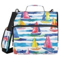 thumbnail image 1 of FORMRS Zipper Binder with Shoulder Strap 2-inch Ring 500 Sheet Capacity File Bag, Yellow Hand Drawn Sailboats, 1 of 5