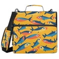 thumbnail image 1 of FORMRS Zipper Binder with Shoulder Strap 2-inch Ring 500 Sheet Capacity File Bag, Yellow Sardines Pattern, 1 of 5