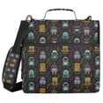 thumbnail image 1 of FORMRS Zipper Binder with Shoulder Strap 2-inch Ring 500 Sheet Capacity File Bag, Black Cartoon Robot Pattern, 1 of 5
