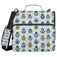 thumbnail image 1 of FORMRS Zipper Binder with Shoulder Strap 2-inch Ring 500 Sheet Capacity File Bag, Blue Cartoon Robot Pattern, 1 of 5