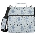 thumbnail image 1 of FORMRS Zipper Binder with Shoulder Strap 2-inch Ring 500 Sheet Capacity File Bag, Blue Octopus Pattern, 1 of 5