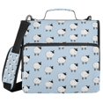 thumbnail image 1 of FORMRS Zipper Binder with Shoulder Strap 2-inch Ring 500 Sheet Capacity File Bag, Blue Sheep Pattern, 1 of 5