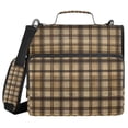 thumbnail image 1 of FORMRS Zipper Binder with Shoulder Strap 2-inch Ring 500 Sheet Capacity File Bag, Caramel Plaid Pattern, 1 of 5