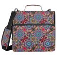 thumbnail image 1 of FORMRS Zipper Binder with Shoulder Strap 2-inch Ring 500 Sheet Capacity File Bag, Colorful Mandala Pattern, 1 of 5