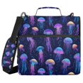 thumbnail image 1 of FORMRS Zipper Binder with Shoulder Strap 2-inch Ring 500 Sheet Capacity File Bag, Dark Blue Jellyfish Pattern, 1 of 5