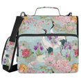 thumbnail image 1 of FORMRS Zipper Binder with Shoulder Strap 2-inch Ring 500 Sheet Capacity File Bag, Green Floral Cranes Pattern, 1 of 5