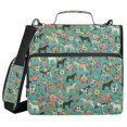 thumbnail image 1 of FORMRS Zipper Binder with Shoulder Strap 2-inch Ring 500 Sheet Capacity File Bag, Green Floral Horses Pattern, 1 of 5