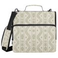thumbnail image 1 of FORMRS Zipper Binder with Shoulder Strap 2-inch Ring 500 Sheet Capacity File Bag, Green Floral Stripe Pattern, 1 of 5