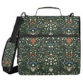 thumbnail image 1 of FORMRS Zipper Binder with Shoulder Strap 2-inch Ring 500 Sheet Capacity File Bag, Green Flowers Pattern, 1 of 5