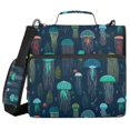 thumbnail image 1 of FORMRS Zipper Binder with Shoulder Strap 2-inch Ring 500 Sheet Capacity File Bag, Green Jellyfish Pattern, 1 of 5
