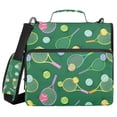 thumbnail image 1 of FORMRS Zipper Binder with Shoulder Strap 2-inch Ring 500 Sheet Capacity File Bag, Green Tennis Pattern, 1 of 5
