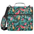 thumbnail image 1 of FORMRS Zipper Binder with Shoulder Strap 2-inch Ring 500 Sheet Capacity File Bag, Green Tropical Pattern, 1 of 5