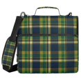 thumbnail image 1 of FORMRS Zipper Binder with Shoulder Strap 2-inch Ring 500 Sheet Capacity File Bag, Green Yellow Plaid Pattern, 1 of 5