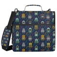 thumbnail image 1 of FORMRS Zipper Binder with Shoulder Strap 2-inch Ring 500 Sheet Capacity File Bag, Navy Blue Cartoon Robot Pattern, 1 of 5
