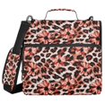 thumbnail image 1 of FORMRS Zipper Binder with Shoulder Strap 2-inch Ring 500 Sheet Capacity File Bag, Orange Floral Leopard Pattern, 1 of 5