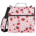 thumbnail image 1 of FORMRS Zipper Binder with Shoulder Strap 2-inch Ring 500 Sheet Capacity File Bag, Pink Floral Strawberry Pattern, 1 of 5