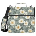 thumbnail image 1 of FORMRS Zipper Binder with Shoulder Strap 2-inch Ring 500 Sheet Capacity File Bag, Sage Green Flower Pattern, 1 of 5