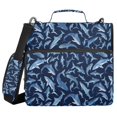 thumbnail image 1 of FORMRS Zipper Binder with Shoulder Strap 2-inch Ring 500 Sheet Capacity File Bag, Watercolor Shark Pattern, 1 of 5
