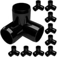 thumbnail image 1 of FORMUFIT 1/2" 3-Way Elbow Furniture Grade PVC Pipe Fittings, (13/16" Actual Socket ID), Black, 10-Pack, 1 of 7