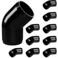 thumbnail image 1 of FORMUFIT 1/2" 45-Degree Elbow Furniture Grade PVC Fitting in Black, Made In USA, UV-Resistant, Impact-Proof, 0.840" Actual Socket Diameter (10-Pack) - F01245E-BK-10, 1 of 7
