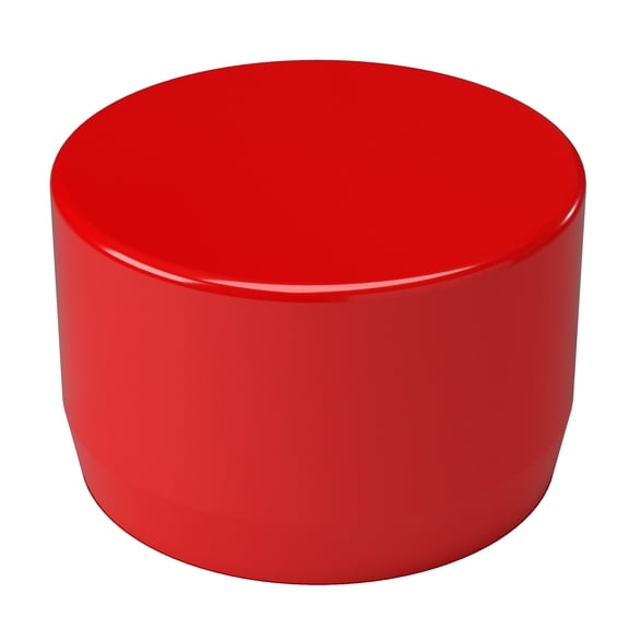 FORMUFIT F001EEC-RD-10 PVC External End Cap, Furniture Grade, 1" Size, Red, 10-Pack