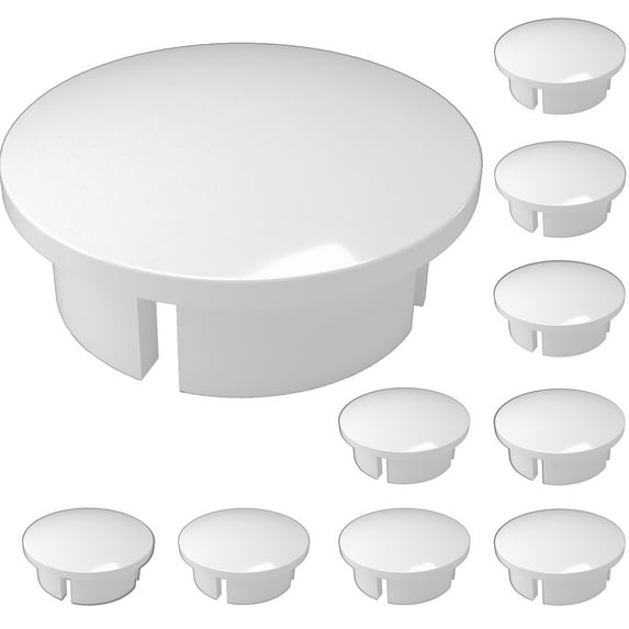 FORMUFIT F012IDC-WH-10 PVC Internal Domed End Cap, Furniture Grade, 1/2" Size, White , 10-Pack