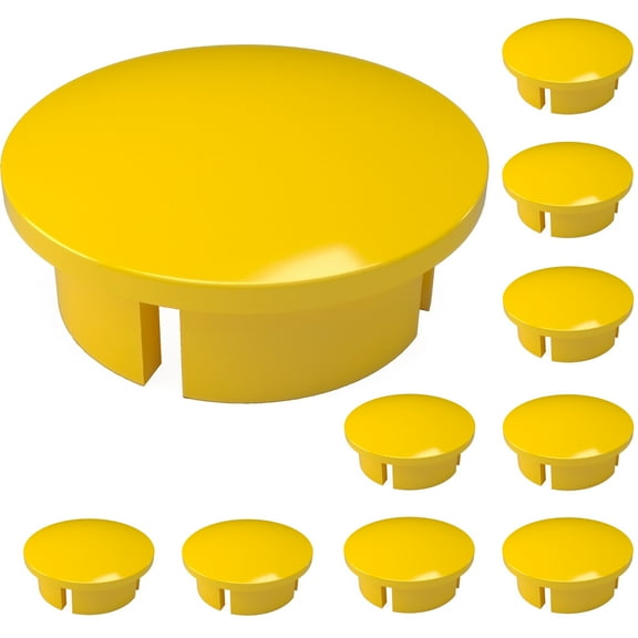 FORMUFIT F012IDC-YE-10 PVC Internal Domed End Cap, Furniture Grade, 1/2" Size, Yellow , 10-Pack