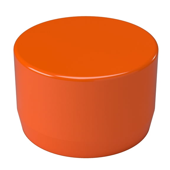 FORMUFIT F034EEC-OR-10 PVC External End Cap, Furniture Grade, 3/4" Size, Orange , 10-Pack