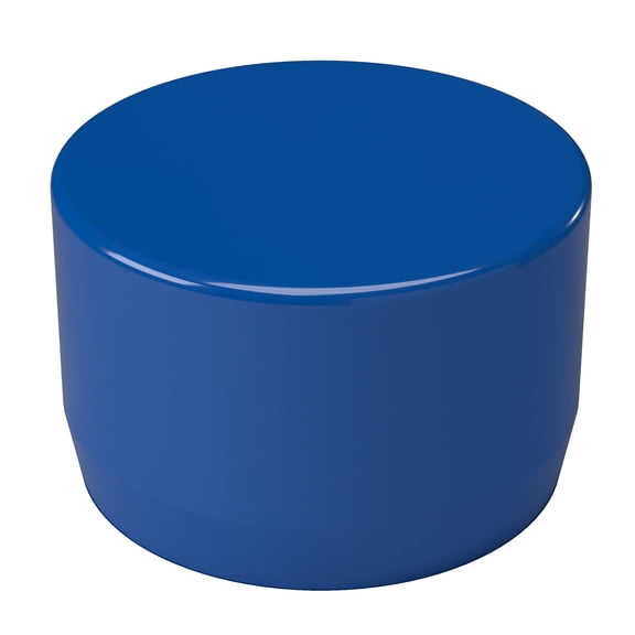 FORMUFIT F114EEC-BL-10 PVC External End Cap, Furniture Grade, 1-1/4" Size, Blue , 10-Pack