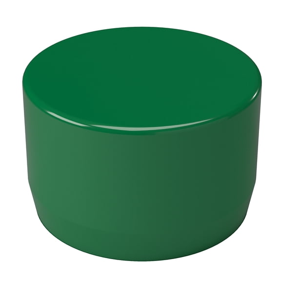 FORMUFIT F114EEC-GR-10 PVC External End Cap, Furniture Grade, 1-1/4" Size, Green , 10-Pack