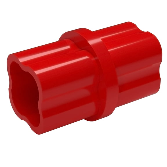 FORMUFIT F114ICO-RD-10 Internal PVC Coupling, Furniture Grade, 1-1/4" Size, Red , 10-Pack